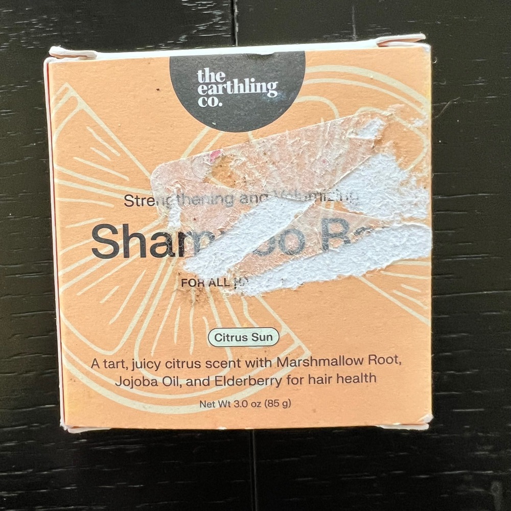 The Earthling Co Citrus Sun Shampoo Bar Strengthening Volumizing‎ 3oz New
